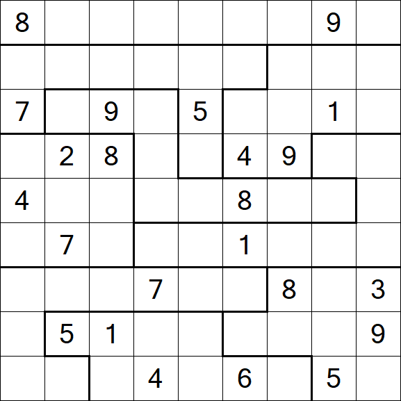 Jigsaw Sudoku - Schwierig