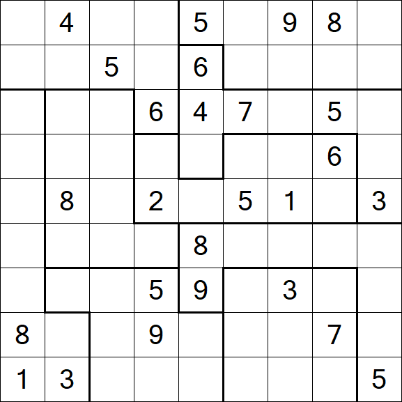 Jigsaw Sudoku - Schwierig