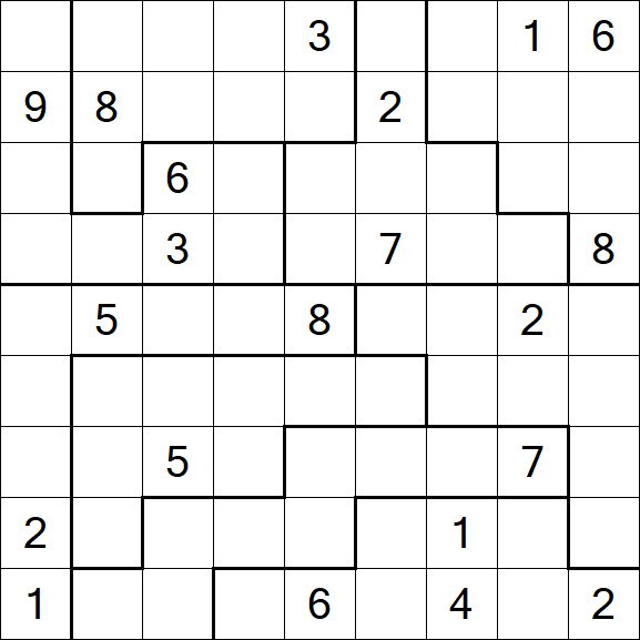 Jigsaw Sudoku - Schwierig