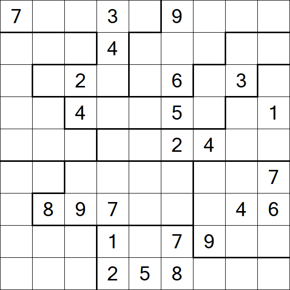 Jigsaw Sudoku - Schwierig
