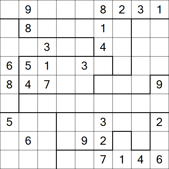 Jigsaw Sudoku - Schwierig