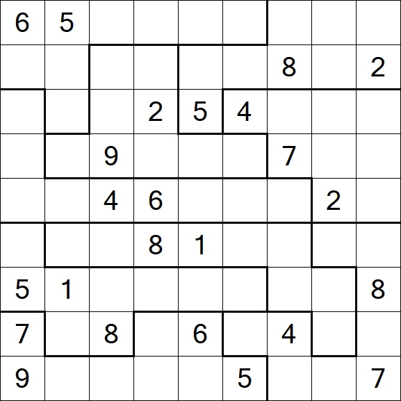 Jigsaw Sudoku - Schwierig