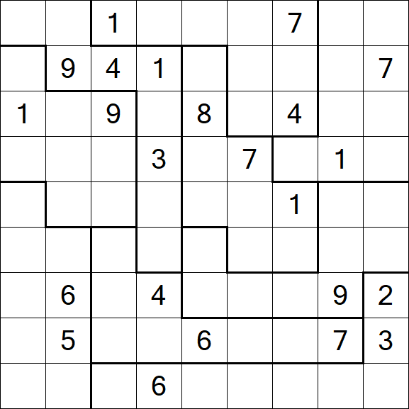 Jigsaw Sudoku - Hard