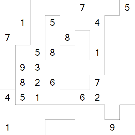 Jigsaw Sudoku - Schwierig