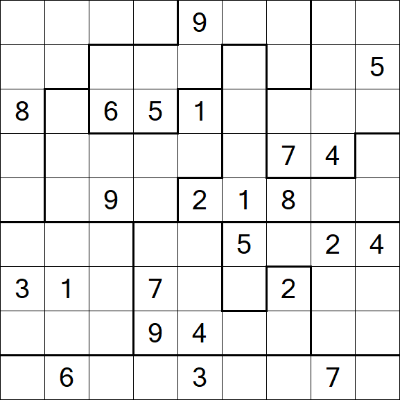 Jigsaw Sudoku - Schwierig