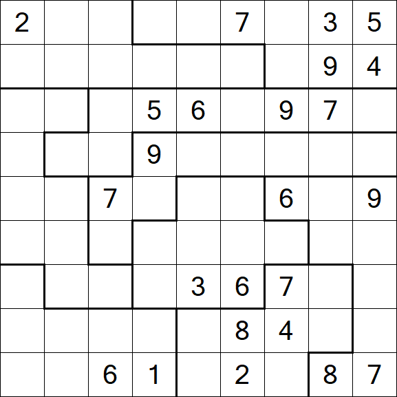 Jigsaw Sudoku - Schwierig
