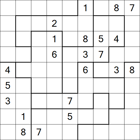 Jigsaw Sudoku - Schwierig