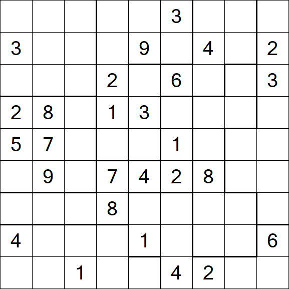 Jigsaw Sudoku - Schwierig