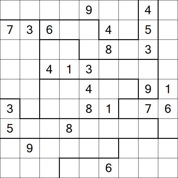 Jigsaw Sudoku - Schwierig