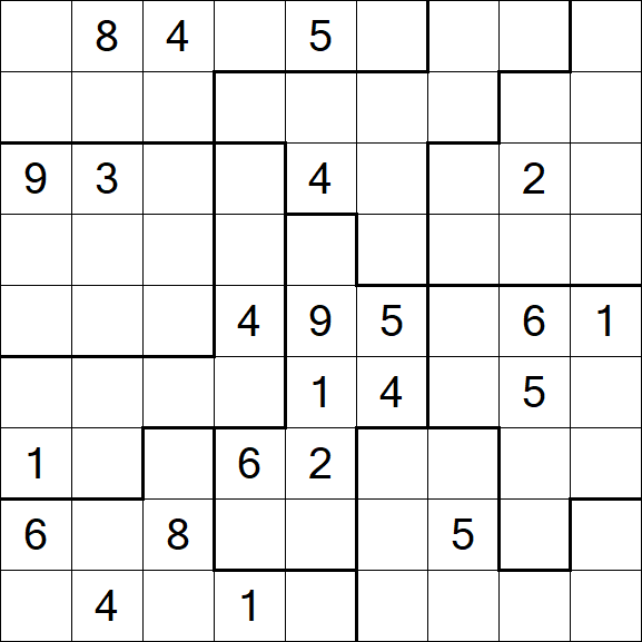 Jigsaw Sudoku - Hard