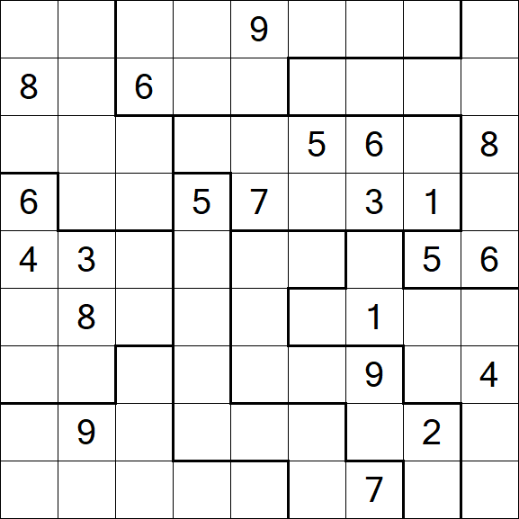 Jigsaw Sudoku - Schwierig