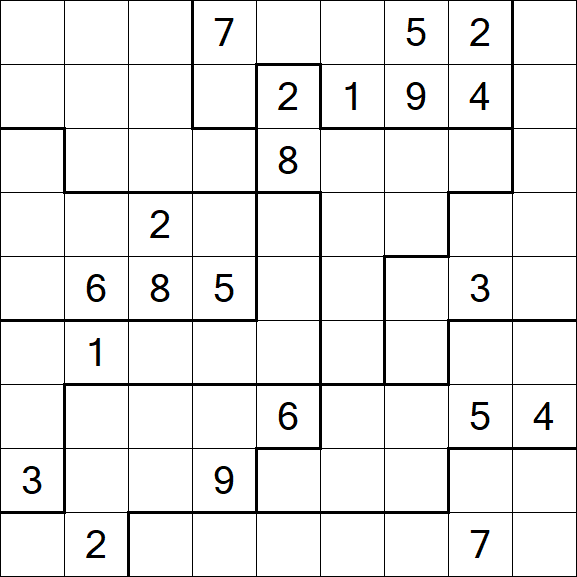 Jigsaw Sudoku - Schwierig