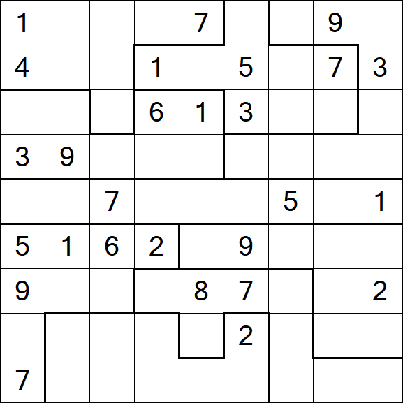 Jigsaw Sudoku - Schwierig
