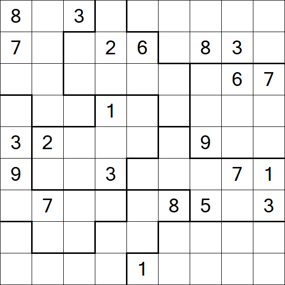 Jigsaw Sudoku - Schwierig
