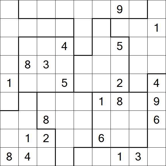 Jigsaw Sudoku - Schwierig