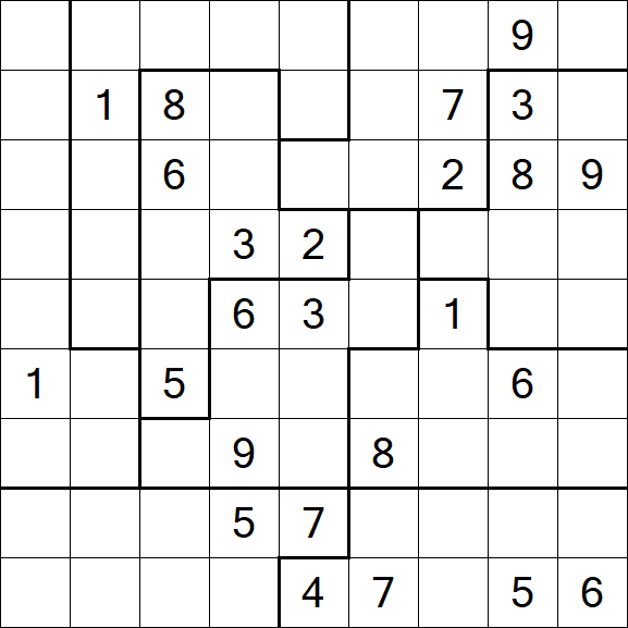 Jigsaw Sudoku - Schwierig