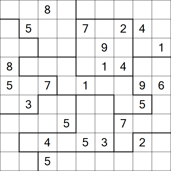 Jigsaw Sudoku - Schwierig