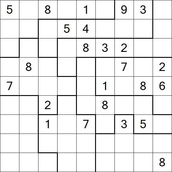 Jigsaw Sudoku - Schwierig