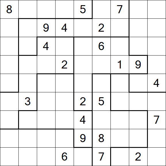 Jigsaw Sudoku - Schwierig