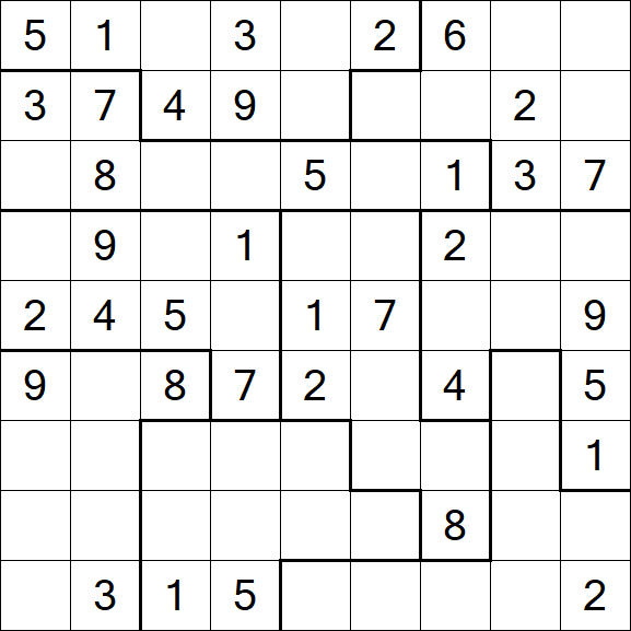 Jigsaw Sudoku - Medium