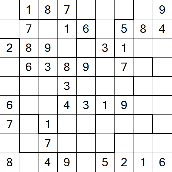 Jigsaw Sudoku - Medium