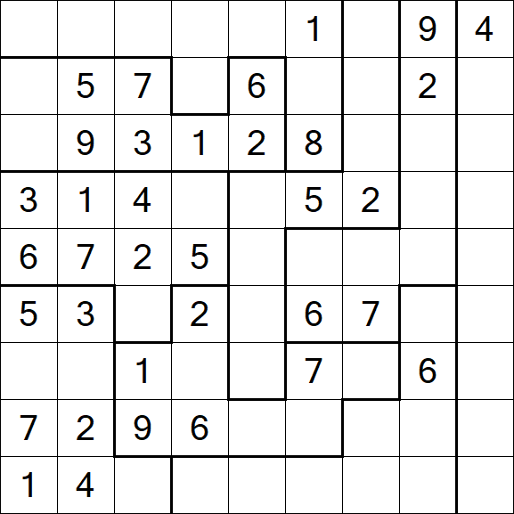 Jigsaw Sudoku - Medium