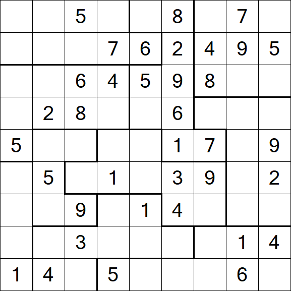 Jigsaw Sudoku - Medium