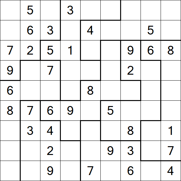 Jigsaw Sudoku - Medium