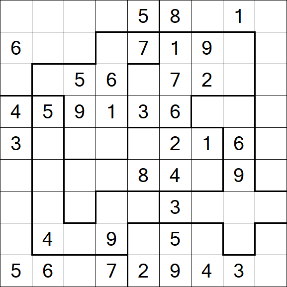 Jigsaw Sudoku - Medium