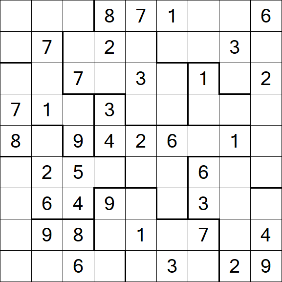 Jigsaw Sudoku - Medium