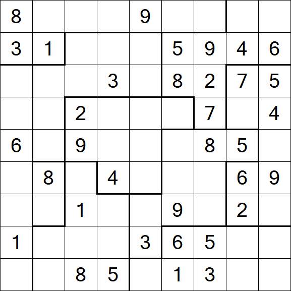 Jigsaw Sudoku - Medium