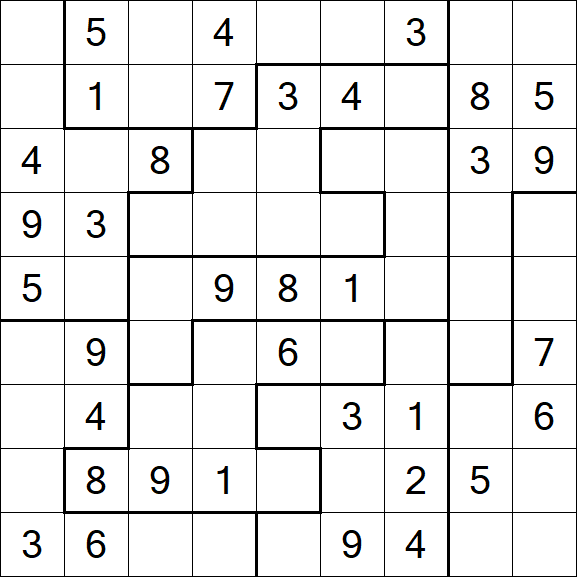 Jigsaw Sudoku - Medium