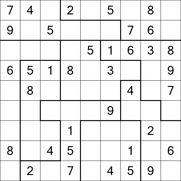 Jigsaw Sudoku - Medium