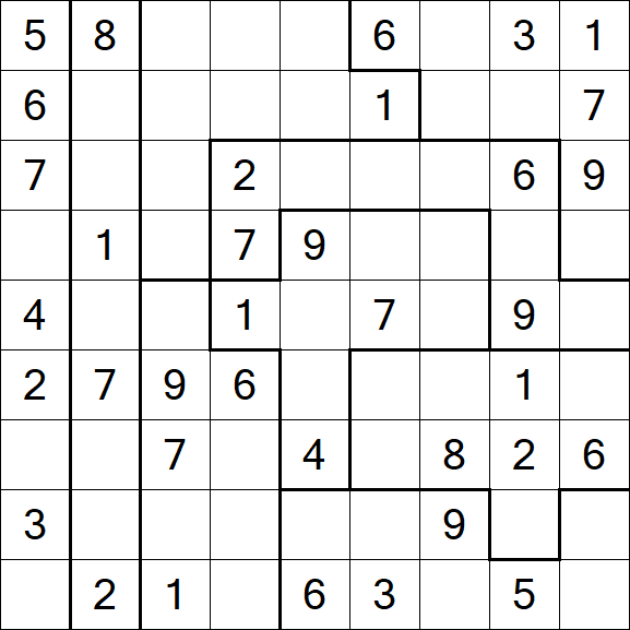 Jigsaw Sudoku - Mittel