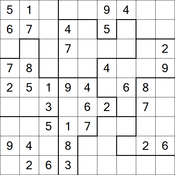 Jigsaw Sudoku - Medium
