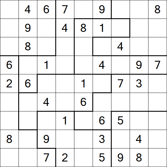 Jigsaw Sudoku - Medium
