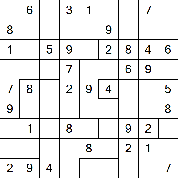 Jigsaw Sudoku - Medium