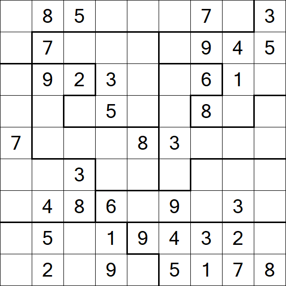 Jigsaw Sudoku - Medium