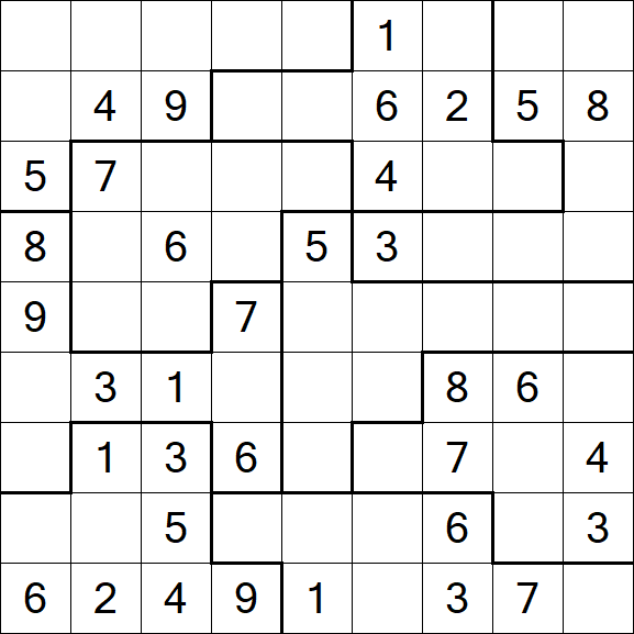 Jigsaw Sudoku - Medium