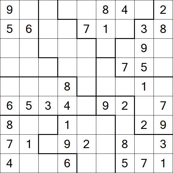 Jigsaw Sudoku - Medium