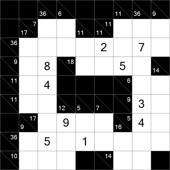 Kakuro - Schwierig