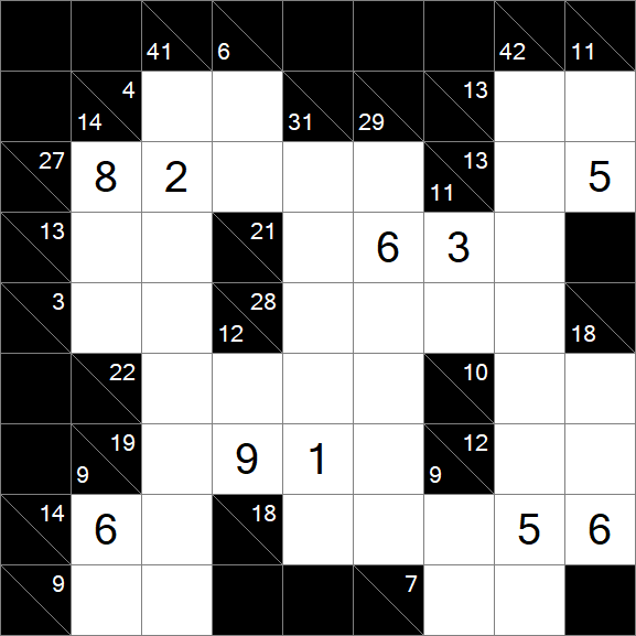 Kakuro - Schwierig