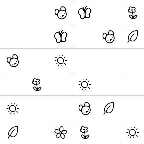 Kids Sudoku 6x6 - Simple