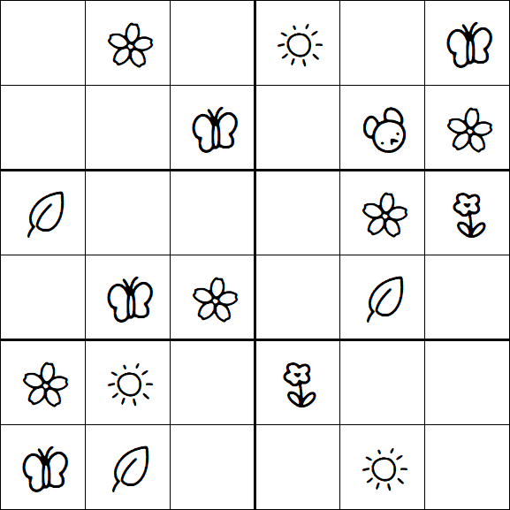 Kids Sudoku 6x6 - Simple