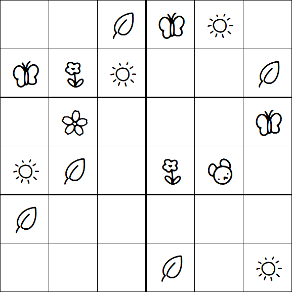 Kids Sudoku 6x6 - Simple