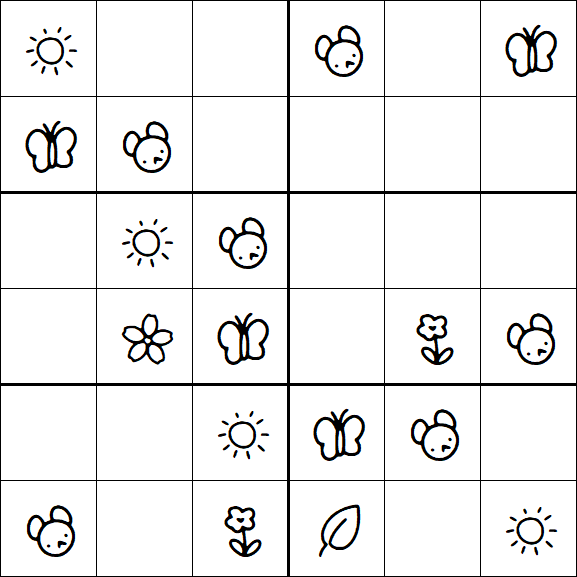 Kids Sudoku 6x6 - Easy