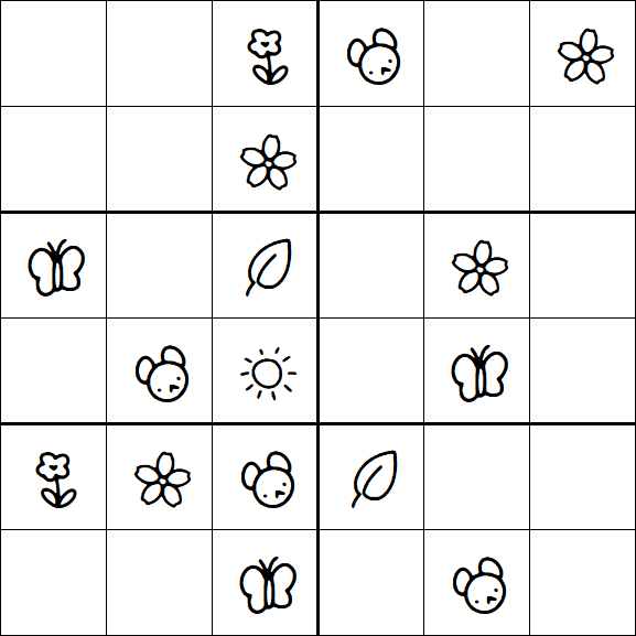 Kids Sudoku 6x6 - Easy