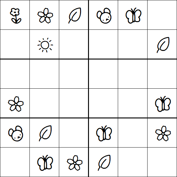 Kids Sudoku 6x6 - Easy