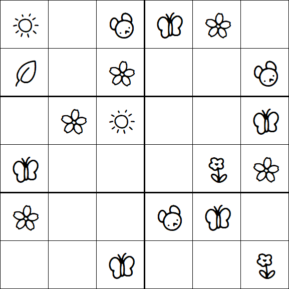 Kids Sudoku 6x6 - Easy