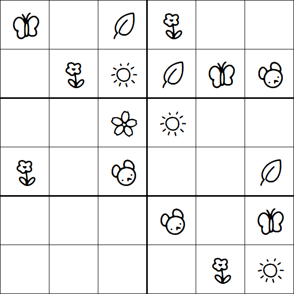 Kids Sudoku 6x6 - Easy